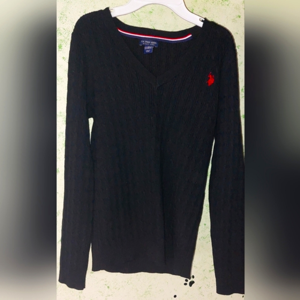 US Polo Assn. V-neck Black Sweeter